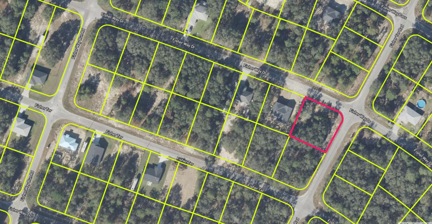 Aerial map of Fisher Way Drive