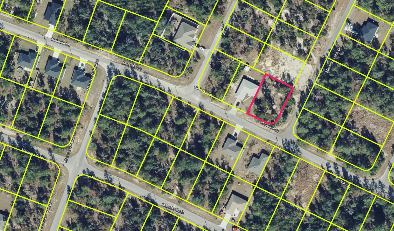 Aerial map of Malauka Lane Drive