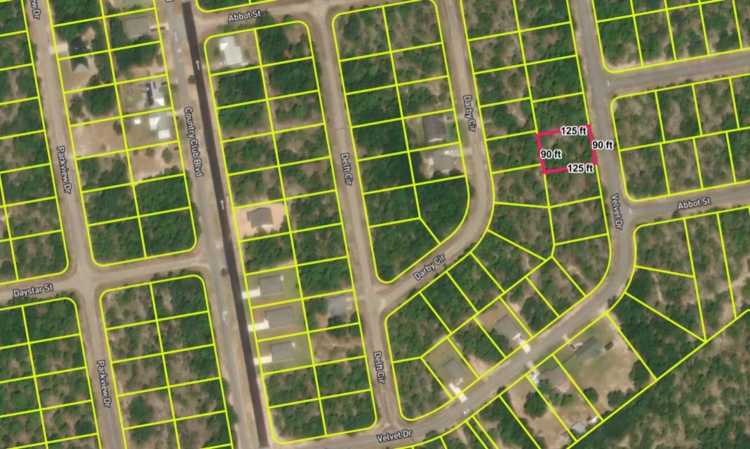 Aerial map of Velvet Drive